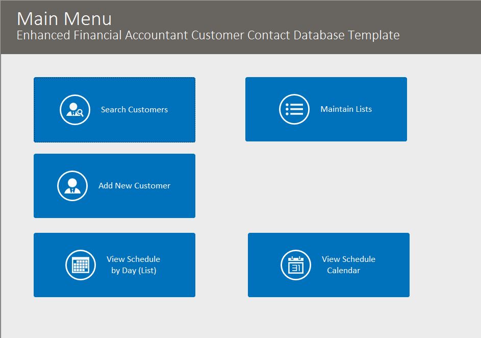 Financial Accountant Enhanced Contact Template | Contact Database